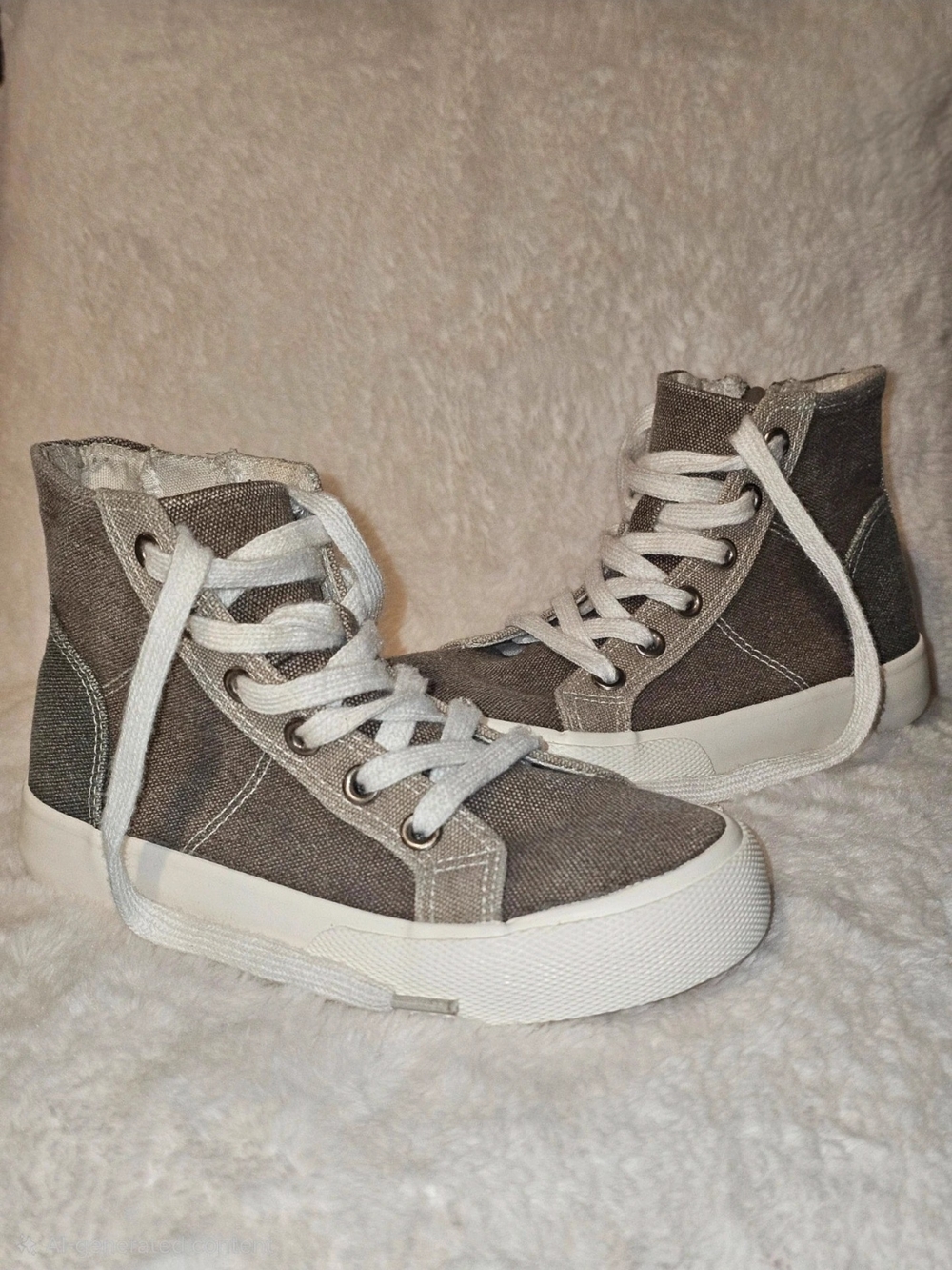 Cat & Jack Kids Taupe High-Top Sneakers with White Soles